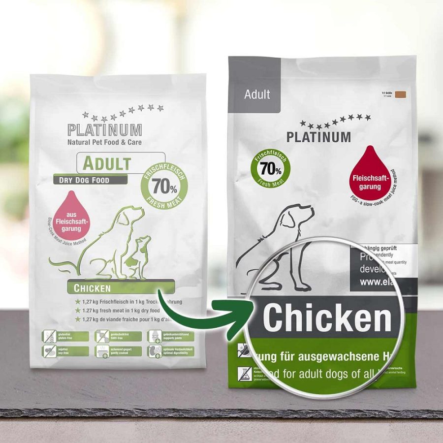 PLATINUM ADULT CHICKEN ΜΑΓΕΙΡΕΥΤΗ ΞΗΡΑ ΤΡΟΦΗ ΣΚΥΛΟΥ ΜΕ ΦΡΕΣΚΟ ΚΡΕΑΣ ΚΟΤΟΠΟΥΛΟΥ ΝΕΑ ΣΥΣΚΕΥΑΣΙΑ